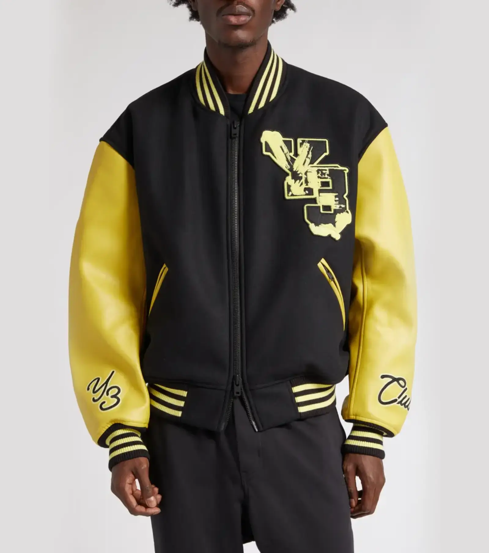 Yellow & Black Letterman Varsity Jacket - Image 3