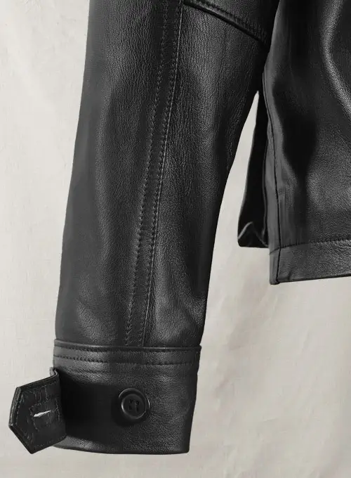 Men's Real Leather Safari Jacket Retro Blazer Coat Sylas Black - Image 6