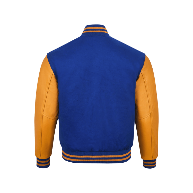 Classic Hybrid Varsity Letterman Jacket Bomber Style Wool & Leather - Image 2