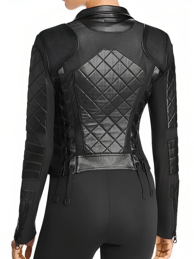 The Equalizer Jessie Cook Black Quilted Leather Jacket - Image 4