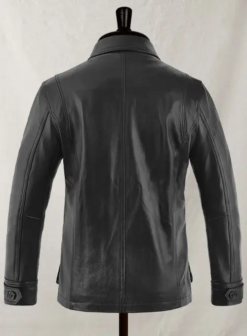 Men's Real Leather Safari Jacket Retro Blazer Coat Sylas Black - Image 4