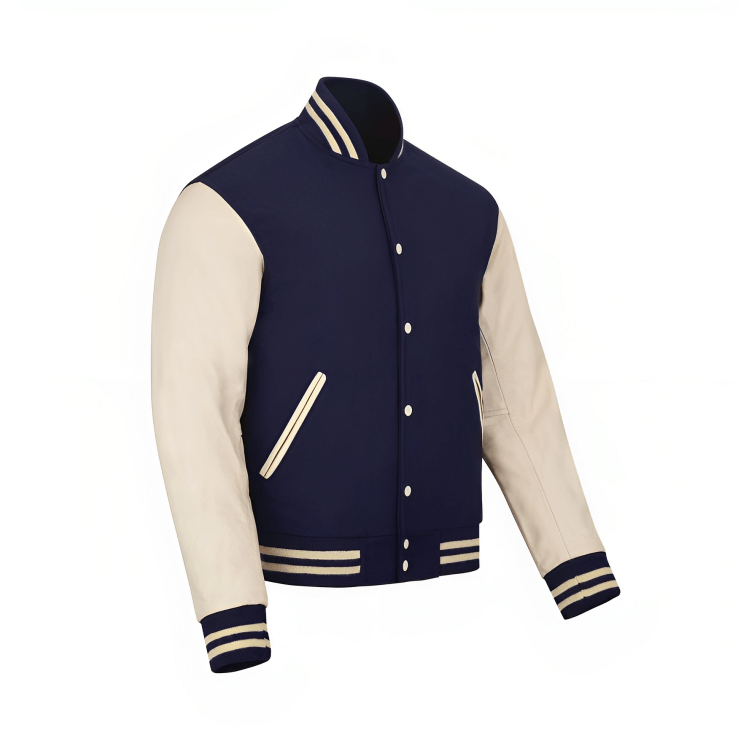 Classic Hybrid Varsity Letterman Jacket, Wool & Original Leather - Image 3