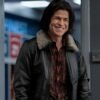 Ted Lasso S02 Dani Rojas Sheraling Fur Collar Leather Jacket
