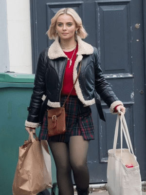 Alternative view of Ruby Doctor Who S14 Black Leather Jacket