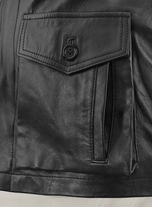 Men's Real Leather Safari Jacket Retro Blazer Coat Sylas Black - Image 8