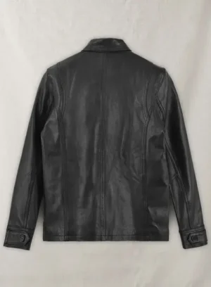 Alternative view of Men's Real Leather Safari Jacket Retro Blazer Coat Sylas Black