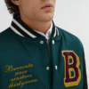 Classic Letterman Varsity Jacket Green & Black - Image 4