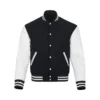 Warrior Hybrid Varsity Letterman Jacket Black & White