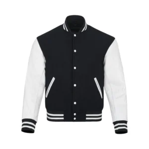Warrior Hybrid Varsity Letterman Jacket Black & White