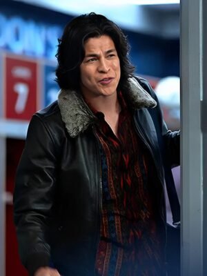 Alternative view of Ted Lasso S02 Dani Rojas Sheraling Fur Collar Leather Jacket