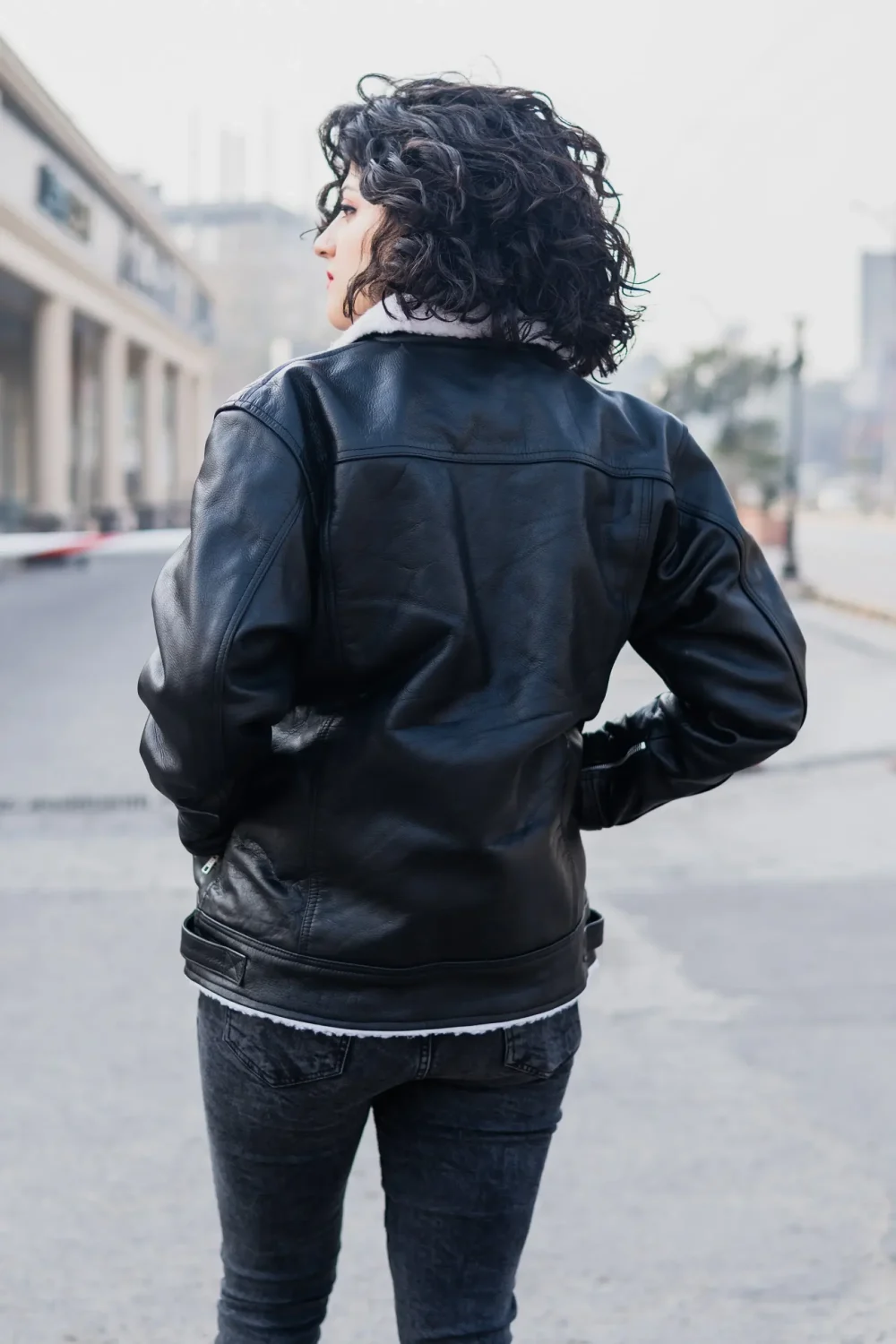 Alternative view of Women’s RAF B3 Aviator Shearling Sheepskin Trucker Jacket