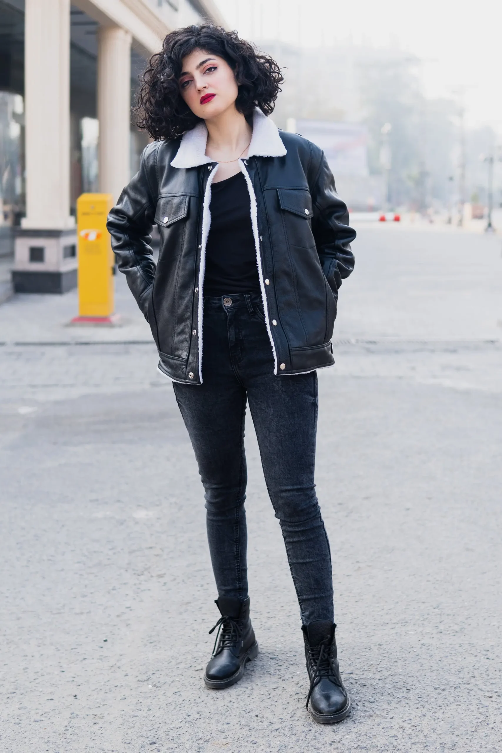 Women’s RAF B3 Aviator Shearling Sheepskin Trucker Jacket - Image 8