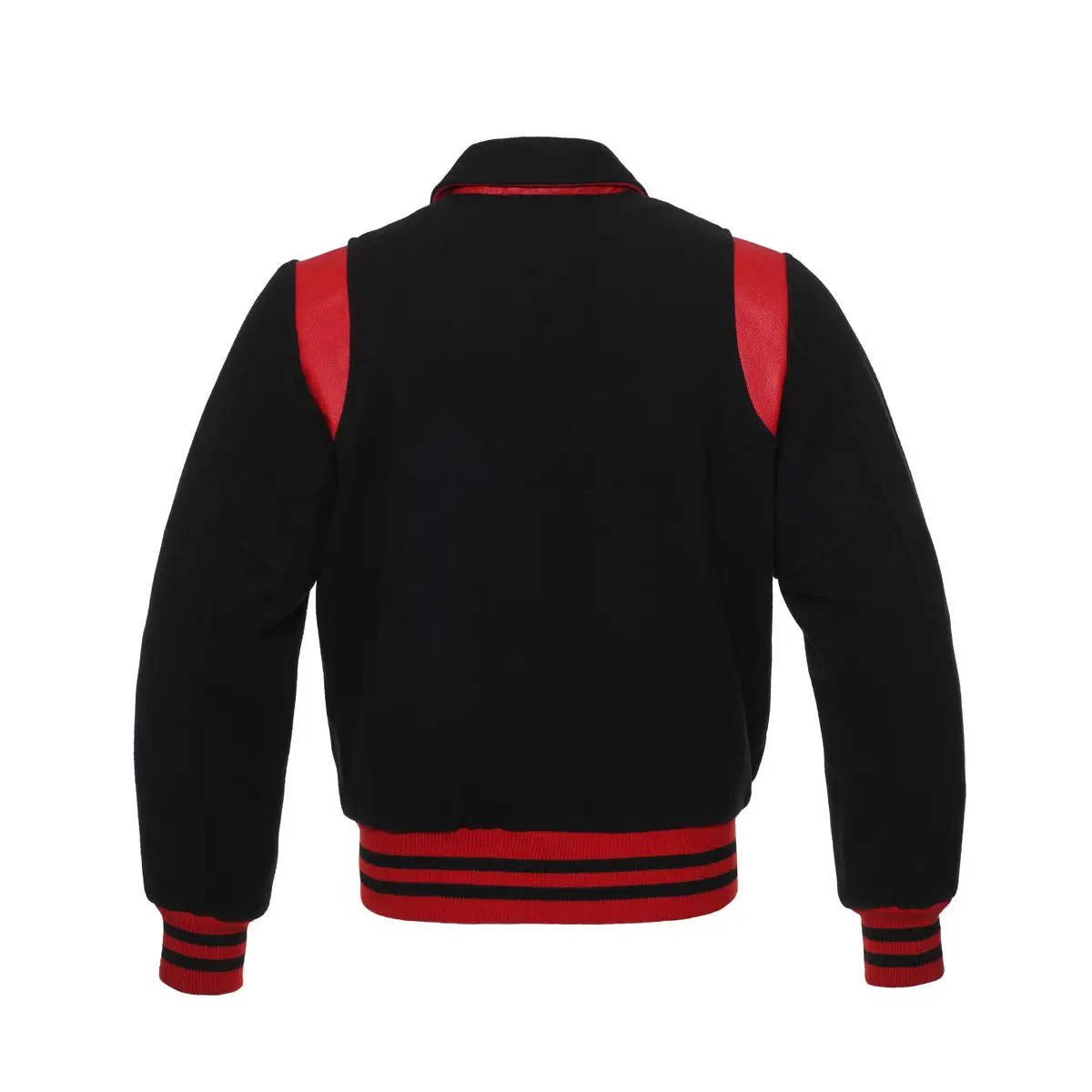 New Varsity Wool Letterman Jacket With Real Leather Shoulder Strips - Image 2