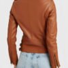 The Equalizer S02 Mel Melody Bayani Brown Biker Leather Jacket - Image 3