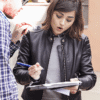 Jenna Coleman Doctor Who Clara Oswald Biker Black Leather Jacket - Image 3