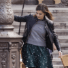 Jenna Coleman Doctor Who Clara Oswald Biker Black Leather Jacket - Image 5