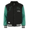 Men's Varsity Letterman Bomber Jacket black/Green