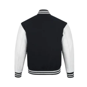 Alternative view of Warrior Hybrid Varsity Letterman Jacket Black & White