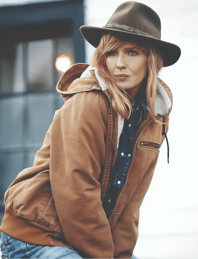 Alternative view of Kelly Reilly Yellowstone Beth Dutton Hoodie Jacket