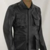 Men's Real Leather Safari Jacket Retro Blazer Coat Sylas Black - Image 3