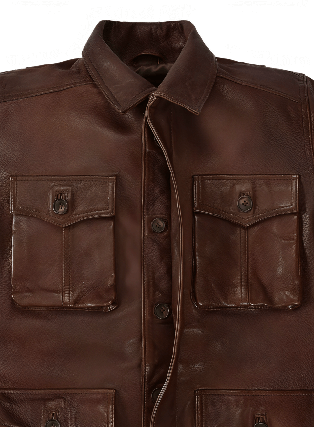 Jensen Ackles Supernatural 7 Brown Leather Jacket - Image 5