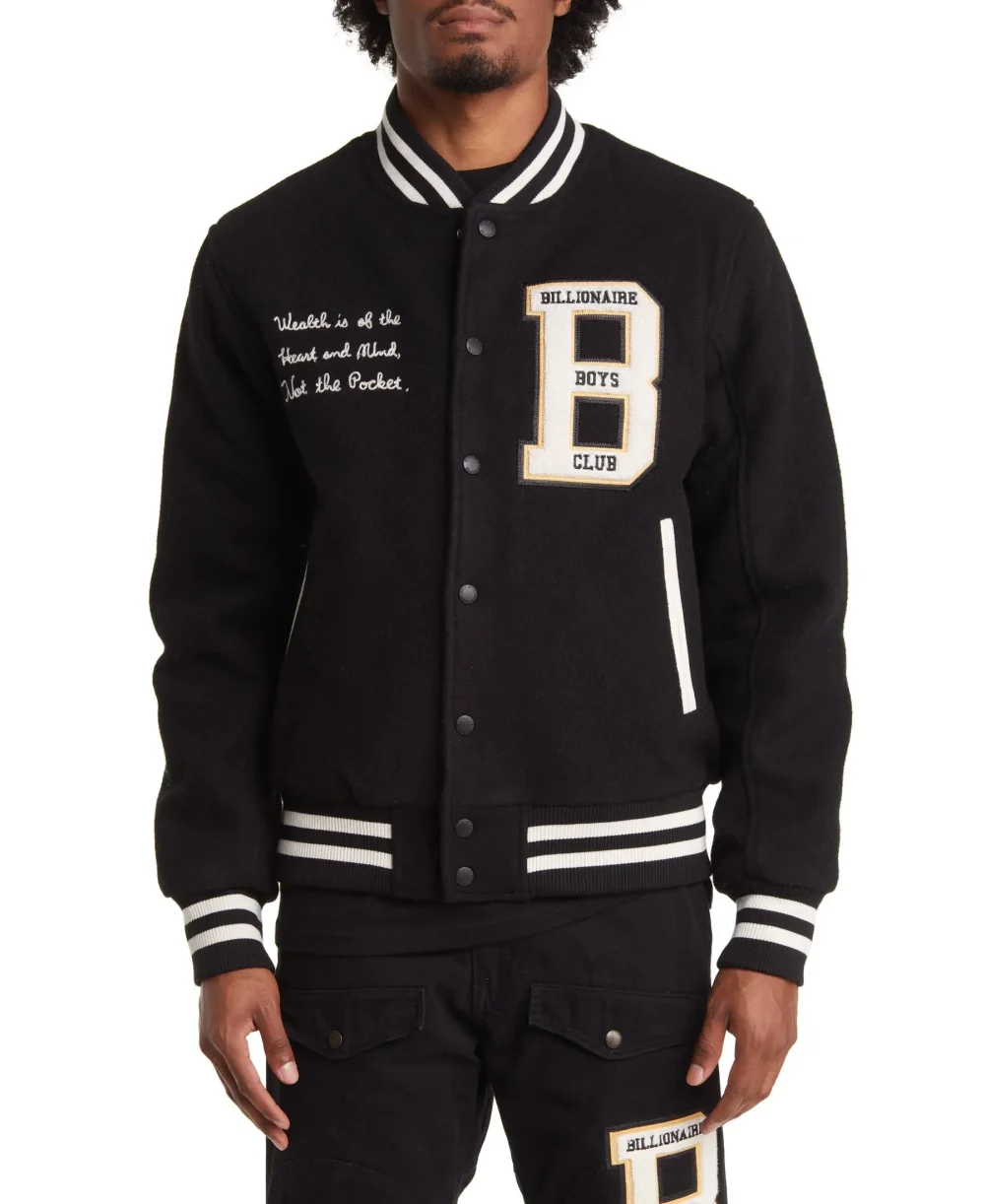 Billionaire Boys Letterman Club Astro Varsity Jacket - Black