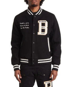 Billionaire Boys Letterman Club Astro Varsity Jacket - Black