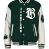Boston Baseball Letterman Varsity Green Jacket - Image 2