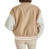 Alexandra Letterman Varsity Jacket Camel Brown & White - Image 2