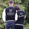 Classical Couple Letterman Varsity Jacket Black & White - Image 3
