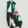 Manfinity 1pc Letter Letterman Embroidered Colorblock Varsity Jacket - Image 2