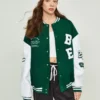 Manfinity 1pc Letter Letterman Embroidered Colorblock Varsity Jacket - Image 4