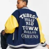 Pull & Bear Letterman Oversized Collegiate Bomber Jacket - Image 4