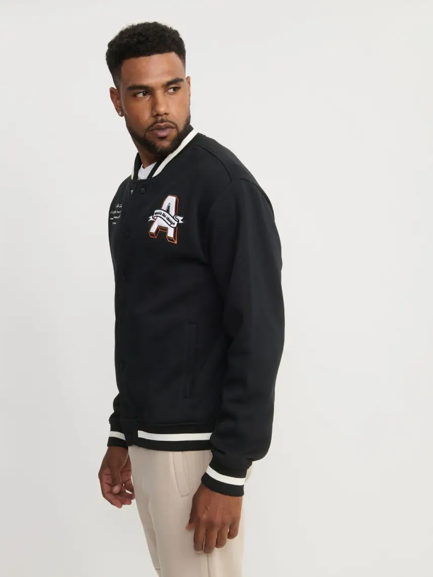 Couple Varsity Letterman Embroidery Wool Jacket - Image 3