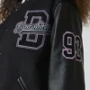 Women's Varsity Letterman Jacket Wool & Leather - Image 4