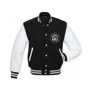 Brooklyn Nets Letterman Wool & Leather Varsity Jacket