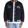 Obey Wizard Letterman Varsity Jacket Black