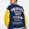 Pull & Bear Letterman Oversized Collegiate Bomber Jacket - Image 2