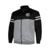 Men's Brooklyn Fanatics Letterman Black/Heather Gray Full-Zip Varsity Jacket