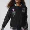 Women's Varsity Letterman Jacket Wool & Leather