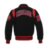 Chicago Bulls Letterman Sailor Style Collar Varsity Jacket - Image 2