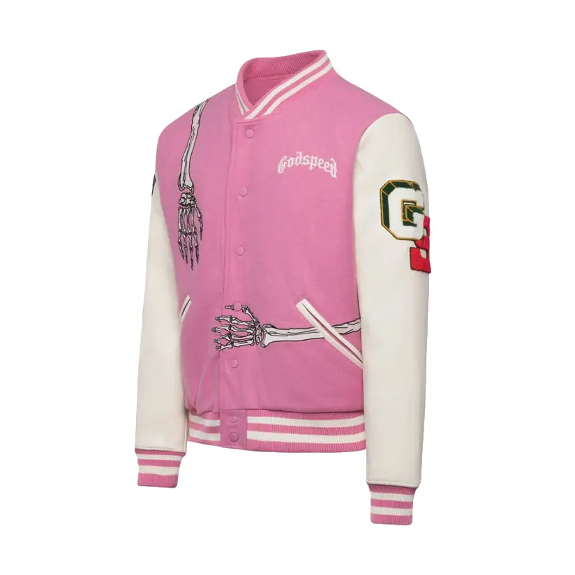 The Premium Letterman Varsity Pink Jacket - Image 3