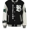 Boston Baseball Letterman Couple Varsity Jacket Black & White - Image 2