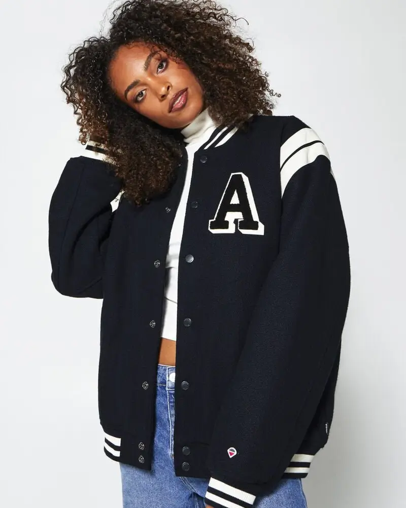 Classic Couple Letterman Varsity Jacket Stripe Style - Image 3