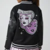 Women's Varsity Letterman Jacket Wool & Leather - Image 2