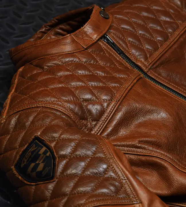 Biker Couple Brown Letterman Leather Jacket - Image 3