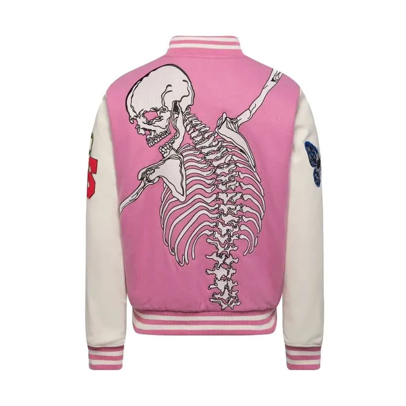 The Premium Letterman Varsity Pink Jacket - Image 2