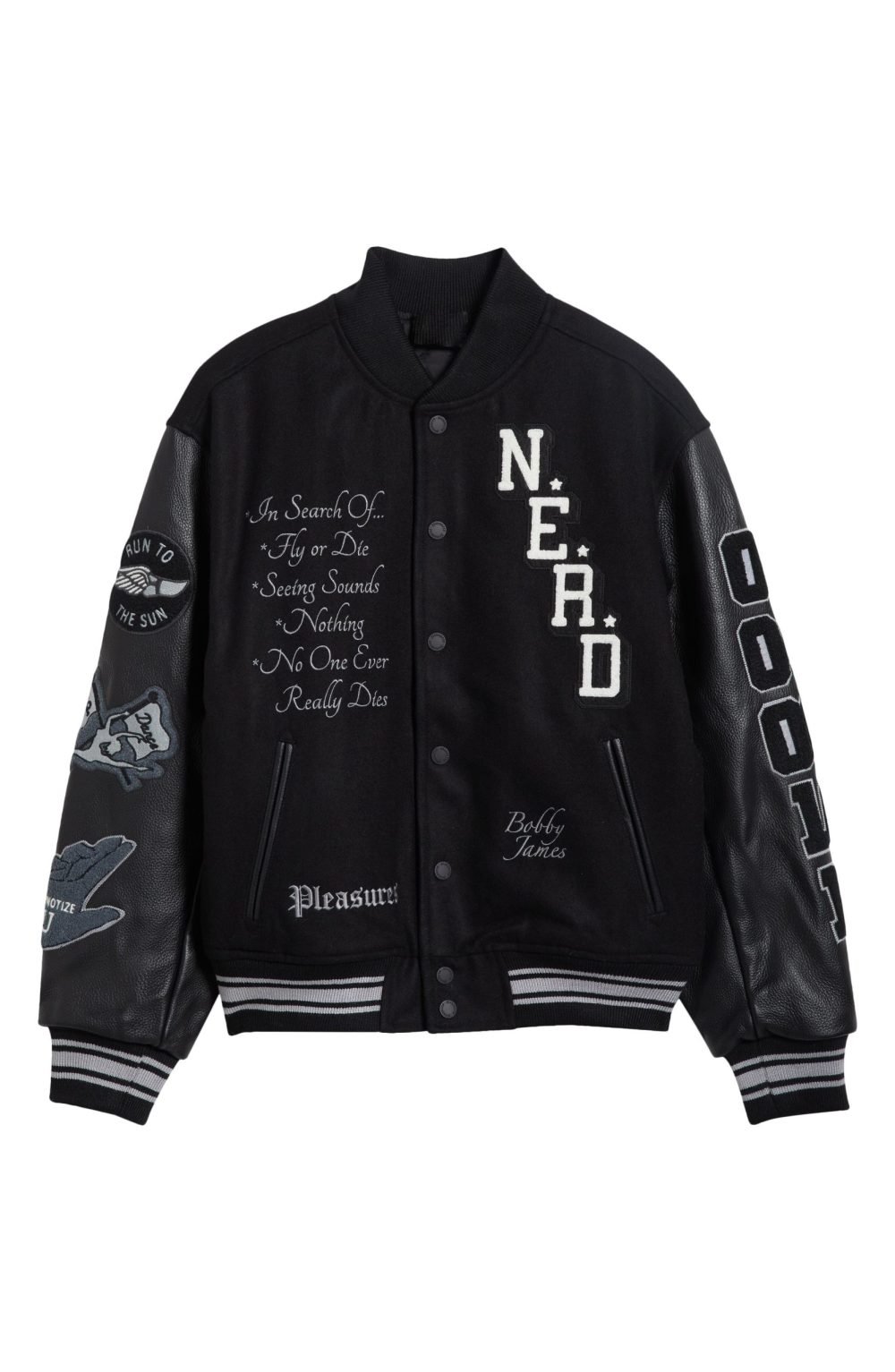 Alternative view of Men's Nerd Varsity Letterman Jacket Leather & Wool