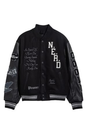 Alternative view of Men's Nerd Varsity Letterman Jacket Leather & Wool