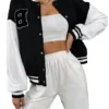 Women's Casual Letterman Baseball Varsity Jackets